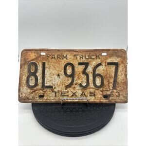 Vintage 1963 Texas License Plate Farm Truck
